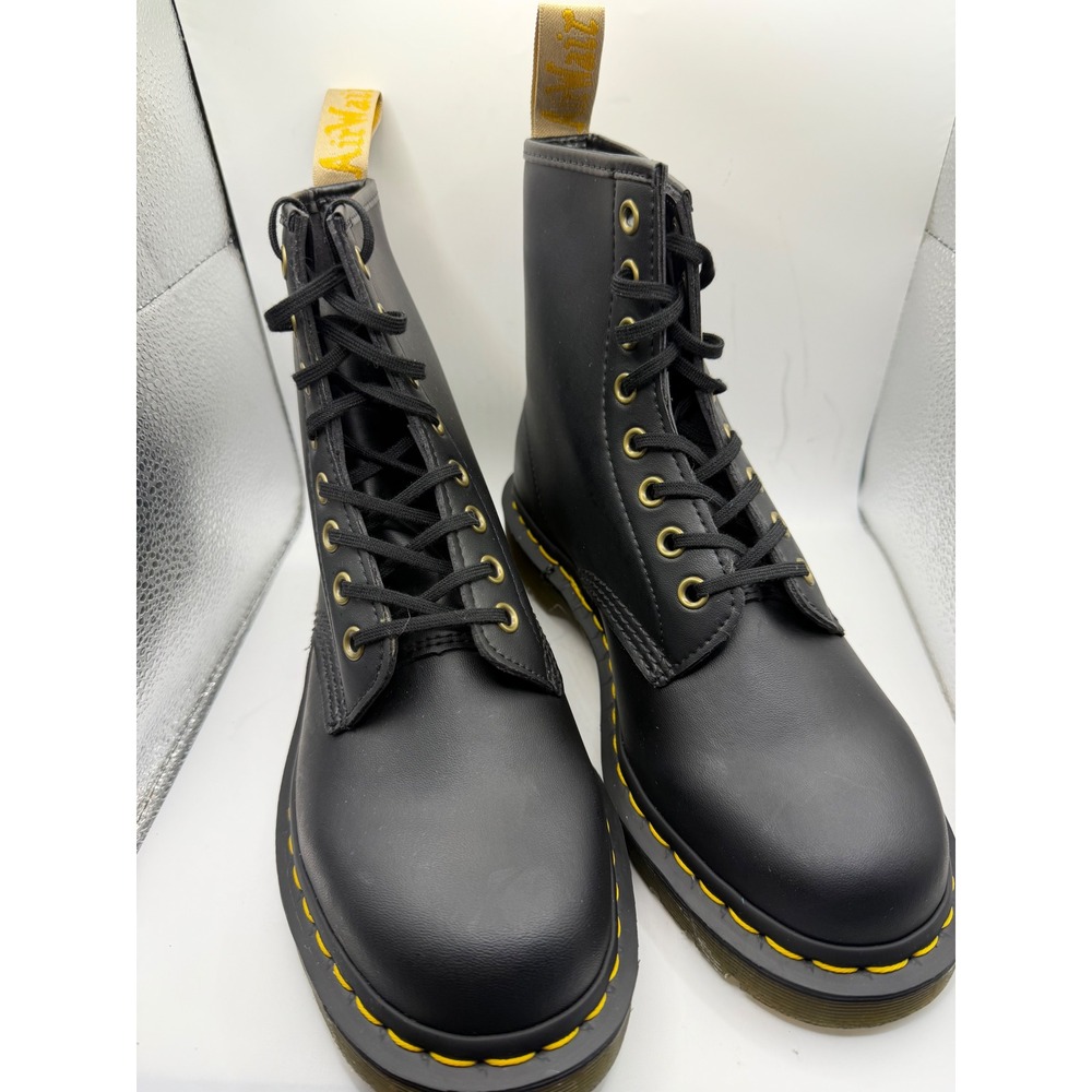 Dr. Martens Vegan 1460 Black Felix Rub Off 8 Eye Combat Boots 14045 Womens 8